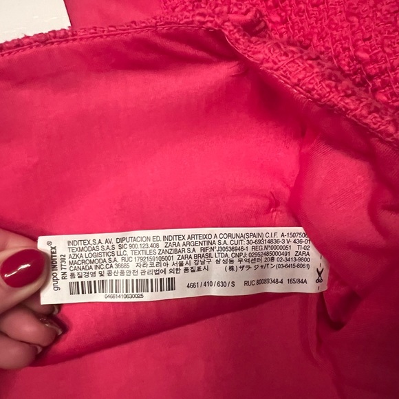 Zara fushia textured jewel button cropped jacket,S, new. - Picture 7 of 9